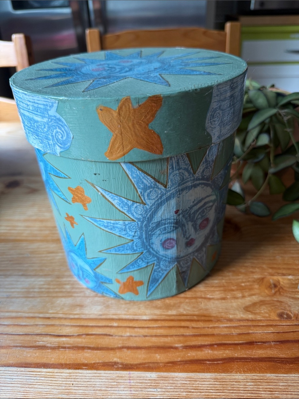 Vintage Celestial Round Box